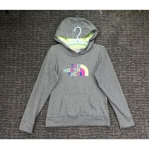 The North Face Hoodie Womens Small Gray Pullover Spell Out Logo Pockets